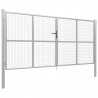 Portão de jardim em aço galvanizado 415x200 cm prateado 2
