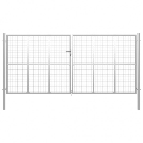 Puerta de jardín de acero galvanizado plateado 415x225 cm D