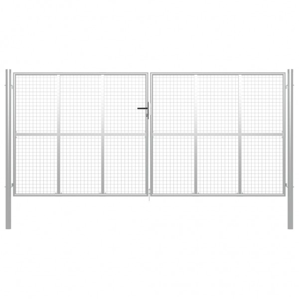 Puerta de jardín de acero galvanizado plateado 415x250 cm D