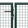 Puerta de jardín de acero verde 400x100 cm 3