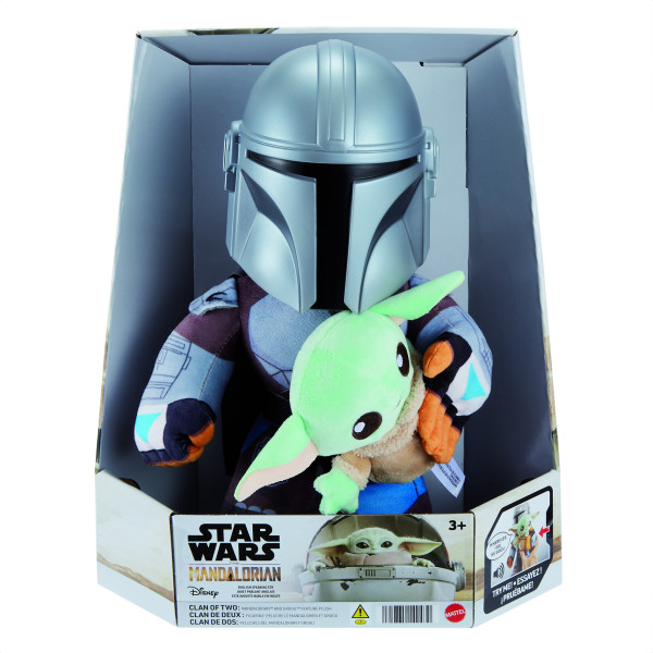 Peluche mattel star wars clan de dos Mandalorian y Grogu D