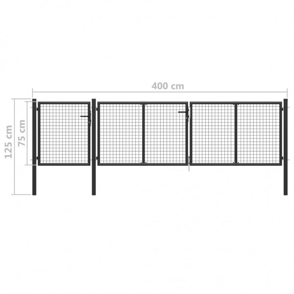 Portão de jardim 400x75 cm aço antracite M 5