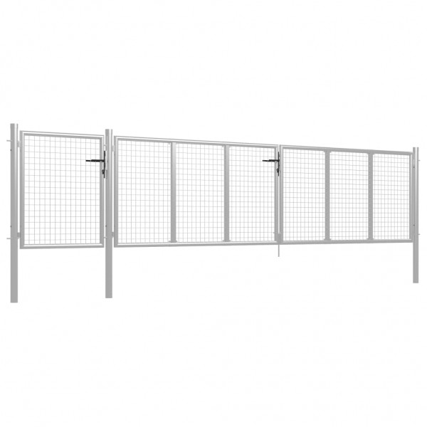 Portão de jardim 500x75 cm aço prateado M 2