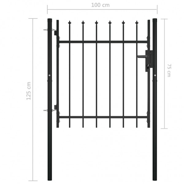 Puerta para valla con puntas de lanza 100x75 cm M 5