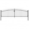 Puerta doble para valla con puntas de lanza 400x150 cm 1