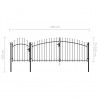 Portão de jardim 1.5x4 m aço preto 5