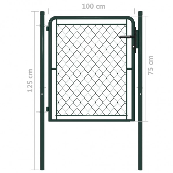 Portão de jardim 100x75 cm aço verde M 4