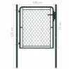 Puerta de valla para jardín acero verde 100x75 cm 4