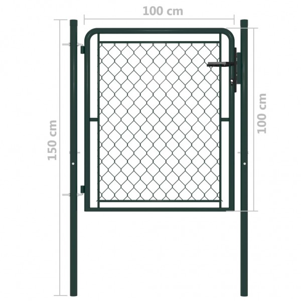 Portão de jardim 100x100 cm aço verde M 4