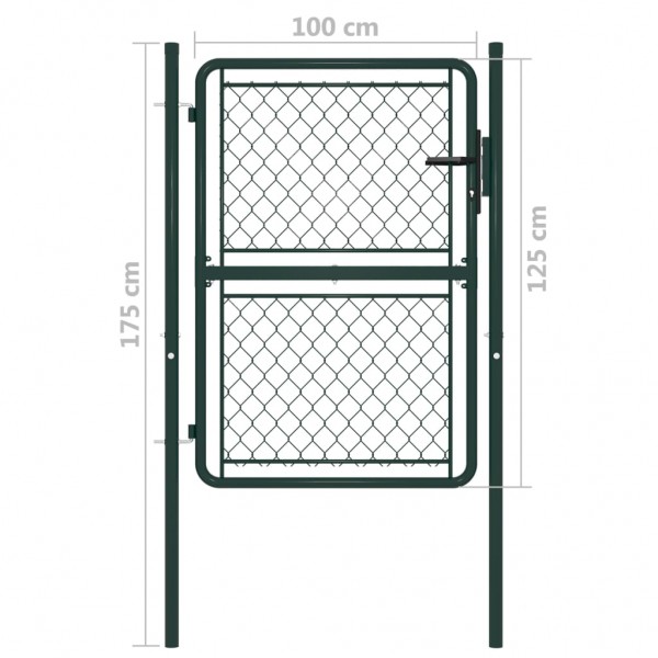 Puerta de valla de jardín acero verde 100x125 cm M 4