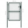 Puerta de valla de jardín acero verde 100x125 cm 4