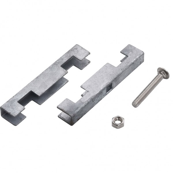 Conector de enrejados en U para jardín 10 sets plateado M 4