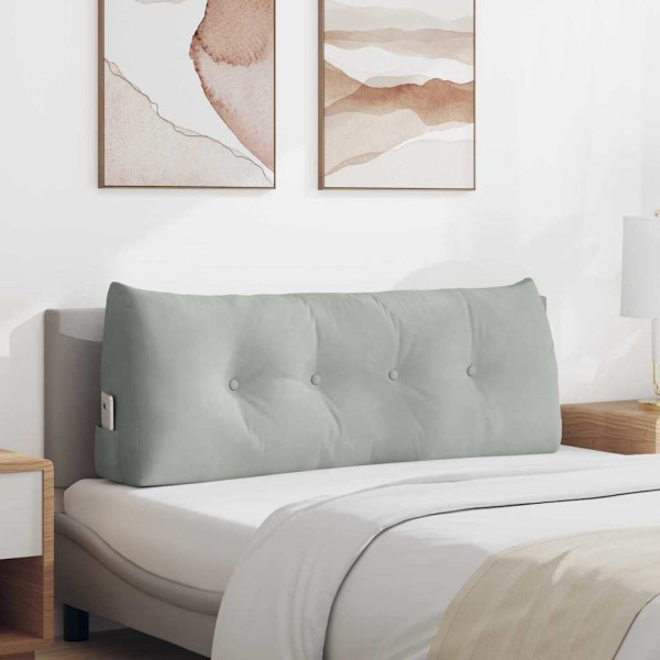 Cojín de Espalda Gris Claro 120 x 24 x 50 cm Terciopelo D