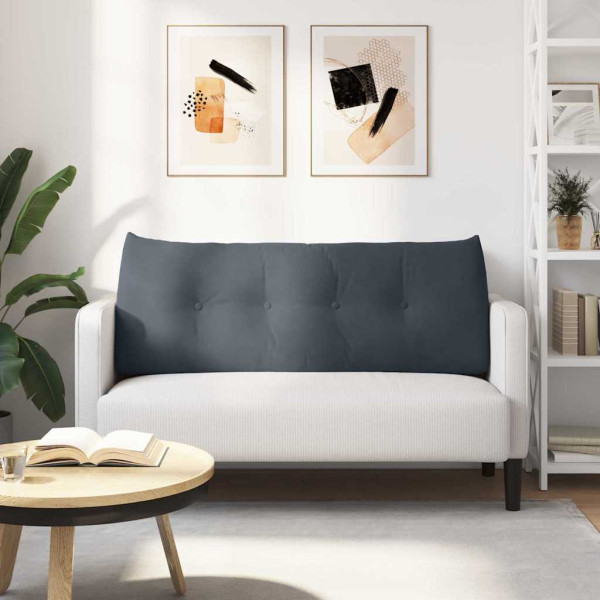 Cojín de Espalda Gris oscuro 120 x 24 x 50 cm Terciopelo M 4
