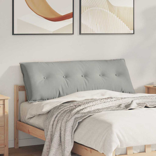 Cojín de Espalda Gris Claro 140 x 50 cm Tela de microfibra D