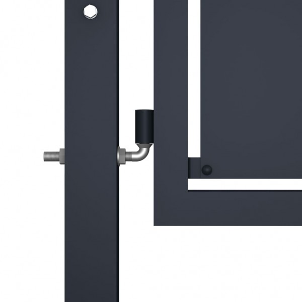 Puerta de jardín de acero gris antracita 300x175 cm M 3