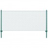 Valla de malla alambre con postes acero 25x0.5 m verde 1