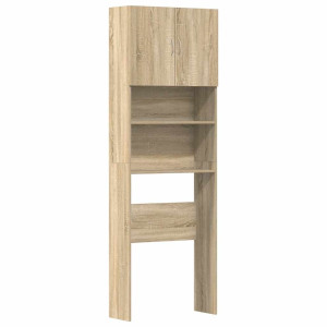 Armario de lavadora madera ingeniería roble Sonoma 64x24x190 cm H
