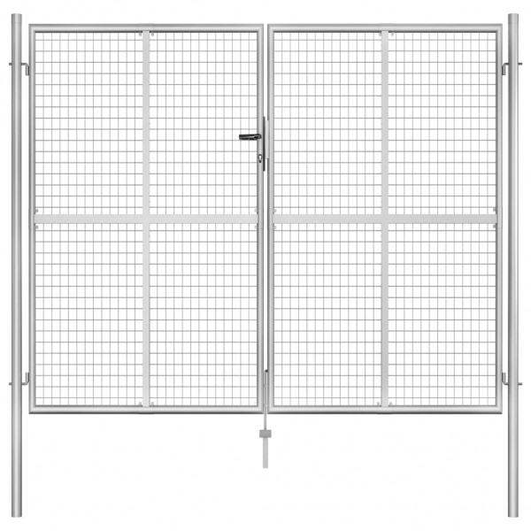 Puerta de jardín de acero galvanizado plateado 306x250 cm D