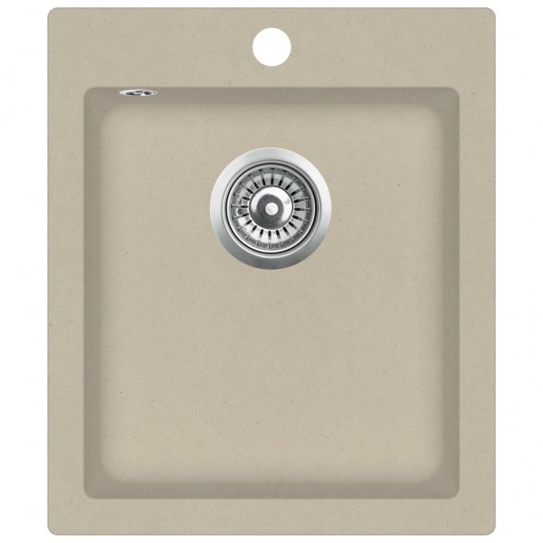 Fregadero de cocina de granito con un seno beige D