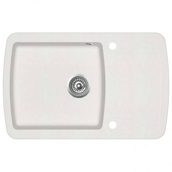 Fregadero de cocina de granito con un seno blanco D