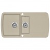 Fregadero de cocina de granito con dos senos beige 1
