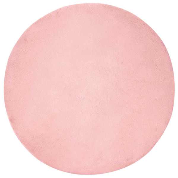 Alfombra de Piel Sintética de Conejo Olite Rosa Ø 80 cm M 2