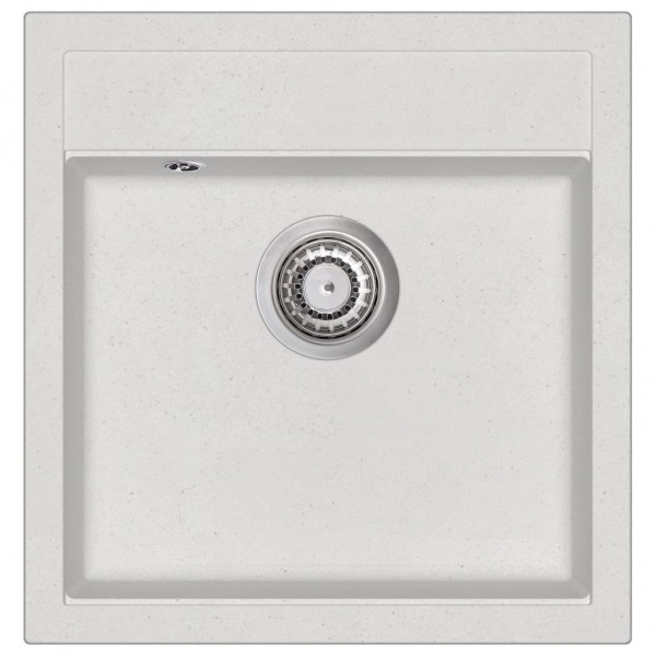 Fregadero de cocina con un seno de granito blanco D