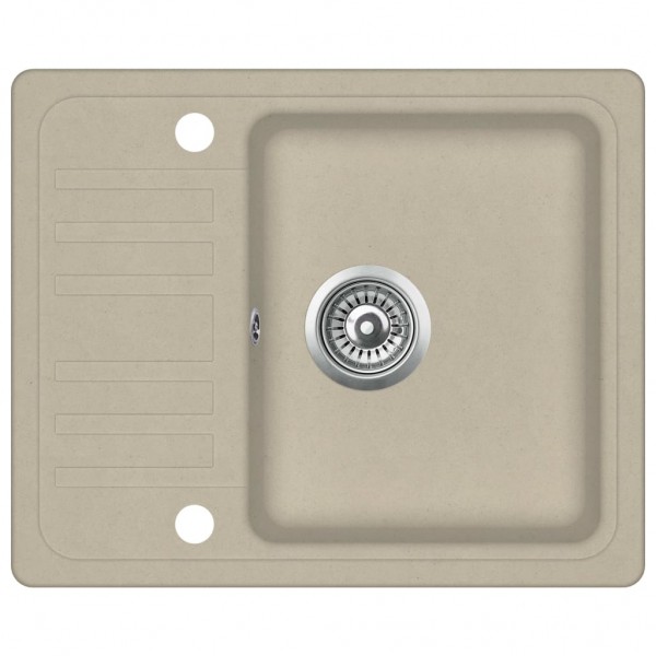 Fregadero de cocina de granito con un seno beige D