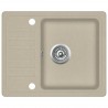 Fregadero de cocina de granito con un seno beige 1