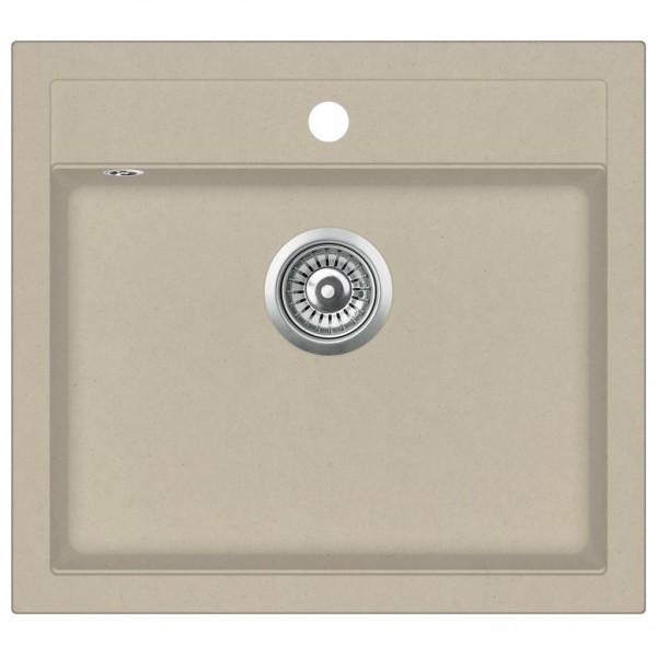 Fregadero de cocina de granito con un seno beige D