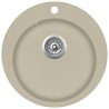 Fregadero de cocina de granito con un seno redondo beige 1