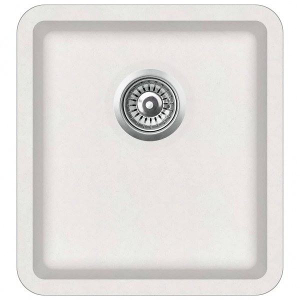 Fregadero de cocina con un seno granito blanco D