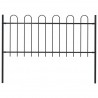 Valla de jardín con puntas de aro acero negro 1.7 m 1