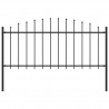 Cerca de jardim com topo em lanças (0.5-0.75)x1.7 m aço preto 1