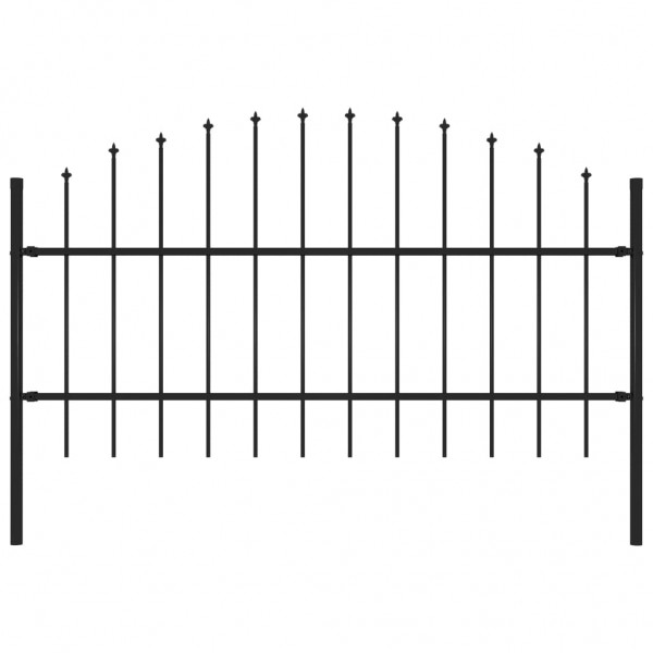 Valla de jardín con puntas acero negro (0.75-1)x1.7 m D