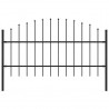 Cerca de jardim com topo em lanças (0.75-1)x1.7 m aço preto 1