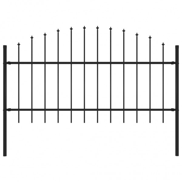 Valla de jardín con puntas acero negro (1-1.25)x1.7 m D