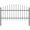 Cerca de jardim com topo em lanças (1-1.25)x1.7 m aço preto 1