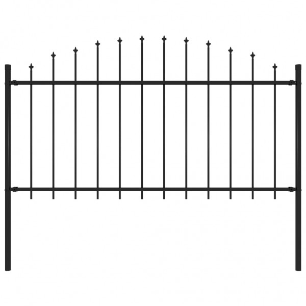Valla de jardín con puntas acero negro (1.25-1.5)x1.7 m D