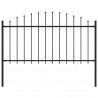 Cerca de jardim com topo em lanças (1.25-1.5)x1.7 m aço preto 1