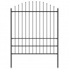 Cerca de jardim com topo em lanças (1.75-2)x1.7 m aço preto 1
