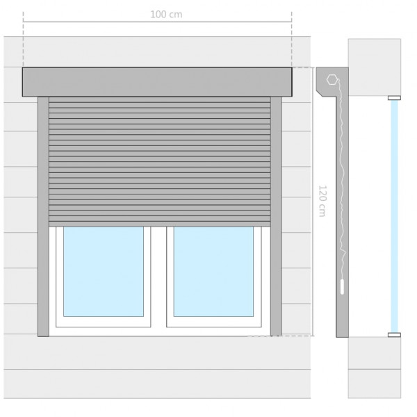 Persiana de aluminio gris antracita 100x120 cm M 4