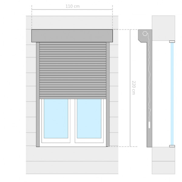 Persiana de aluminio gris antracita 110x220 cm M 3