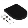 Tapa de inodoro de cierre suave y desenganche rápido negro 3