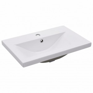Lavatório embutido 61x39.5x18.5 cm cerâmica branco H