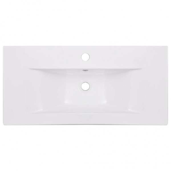 Lavabo encastrado de cerámica blanco 81x39.5x18.5 cm M 4