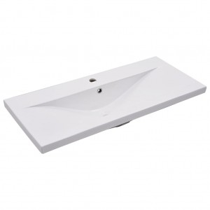 Lavatório embutido 91x39.5x18.5 cm cerâmica branco H