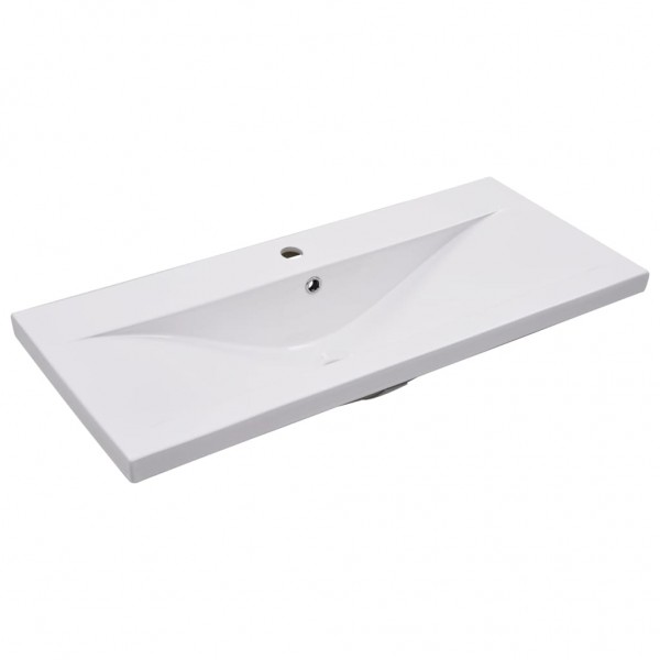 Lavatório embutido 91x39.5x18.5 cm cerâmica branco M 2