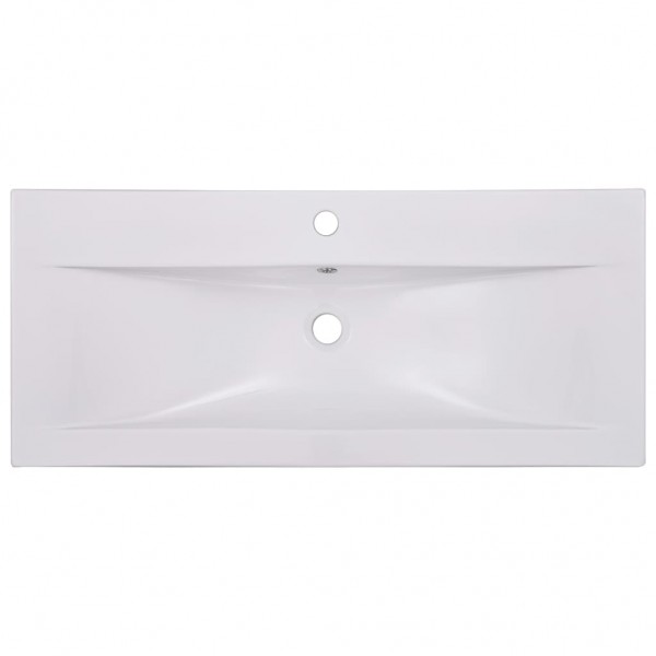 Lavabo encastrado de cerámica blanco 91x39.5x18.5 cm M 4